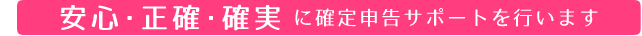 安心・正確・確実に確定申告サポートを行います